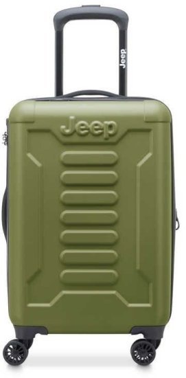 מזוודה טרולי קשיחה מתרחבת 20 אינץ' דגם JH004C מבית Jeep - צבע אבוקדו