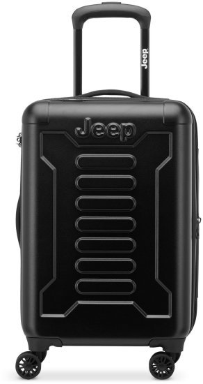 מזוודה טרולי קשיחה מתרחבת 20 אינץ' דגם JH004C מבית Jeep - צבע שחור